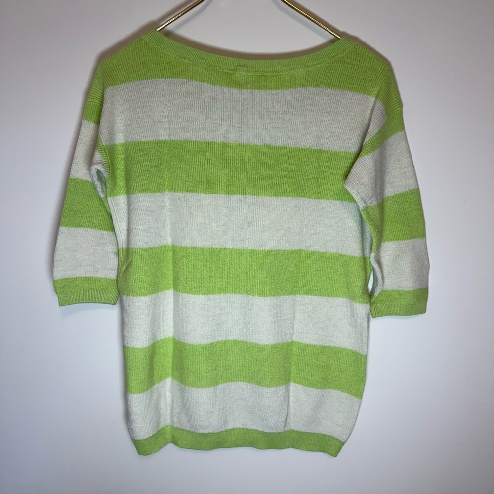 Aeropostale Green and White Crew Neck Sweater Size S - Picture 2 of 4